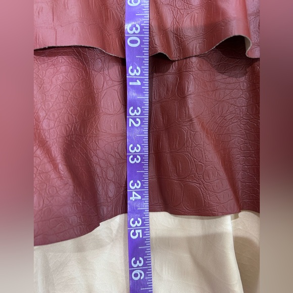 So Allure Italian Tier Ruffled Long Elegant Brown Chestnut Croc Print Skirt NWT - Picture 9 of 11